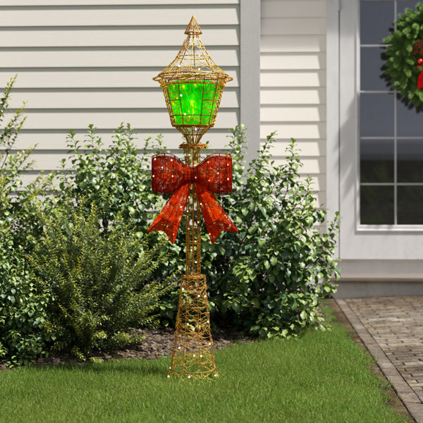 Three Posts Decorative Christmas Lamp Post Lighted Display & Reviews